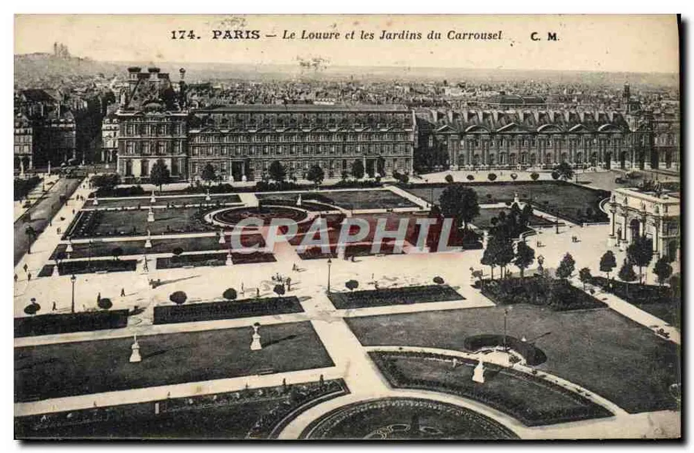 Paris — Der Louvre und die Gärten des Carrousel — C.M. n°174 - Vorderseite