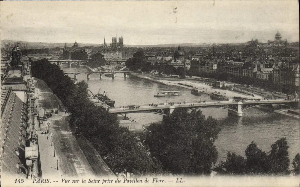 Paris — Ansicht über die Seine vom Pavillon de Flore — LL. — N° 145 - Vorderseite