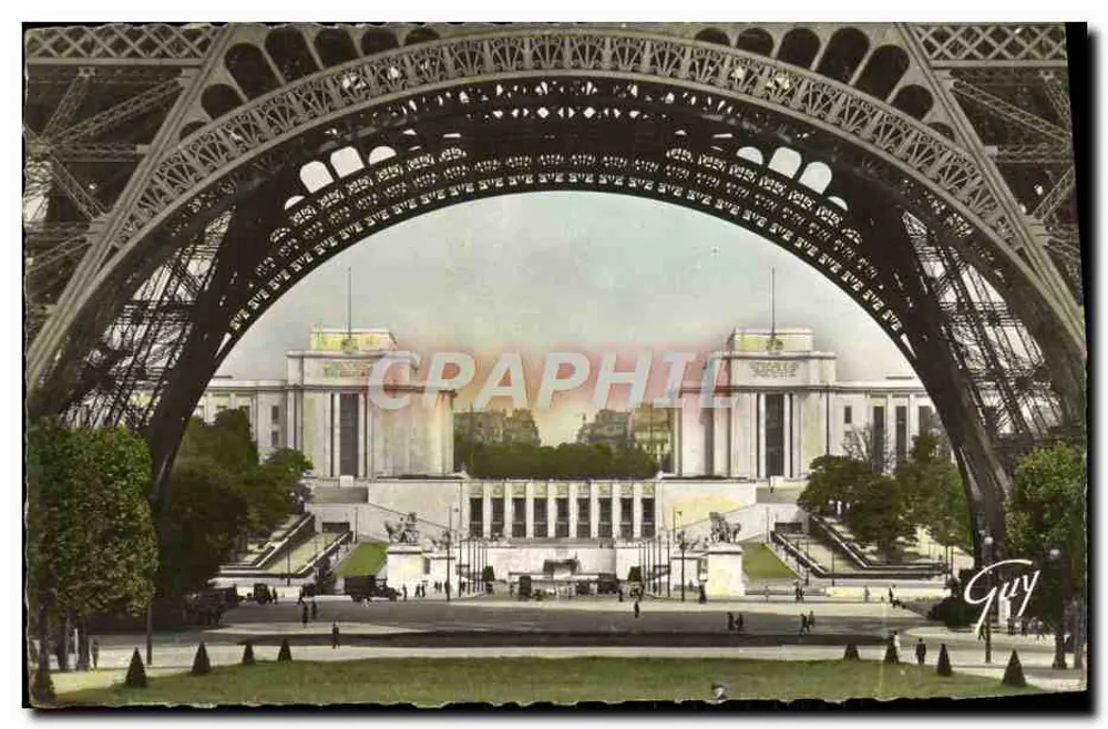 Palast von Chaillot — Blick unter der Eiffelturm — Verlag Guy - Vorderseite