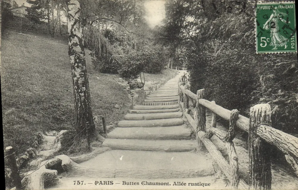 PARIS — Buttes Chaumont. Avenida rustica — J.H. — n° 757 - Frente