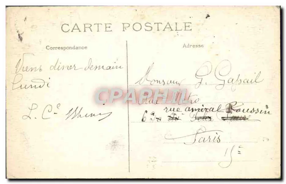 PARIS — Buttes Chaumont. Avenida rustica — J.H. — n° 757 - Verso