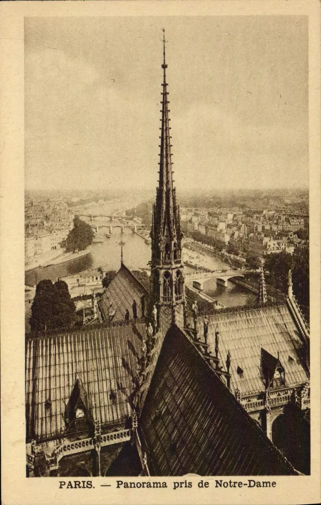 Paris — Panorama tirado da Catedral de Notre-Dame — Editor não identificado - Frente