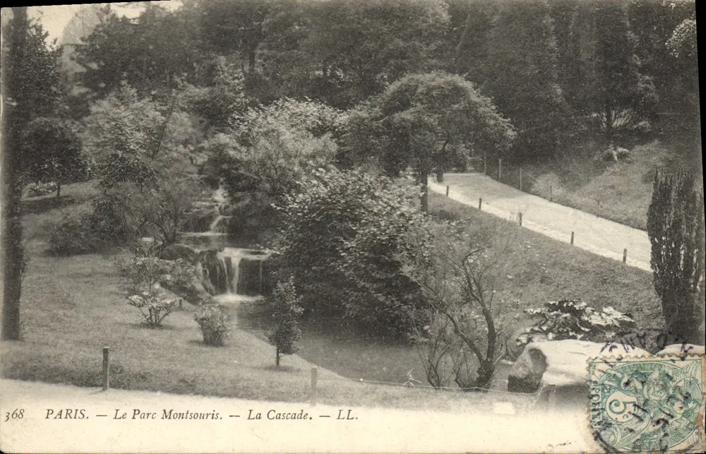 PARIS — O Parque Montsouris — A Cascata — LL. — n° 368 - Frente
