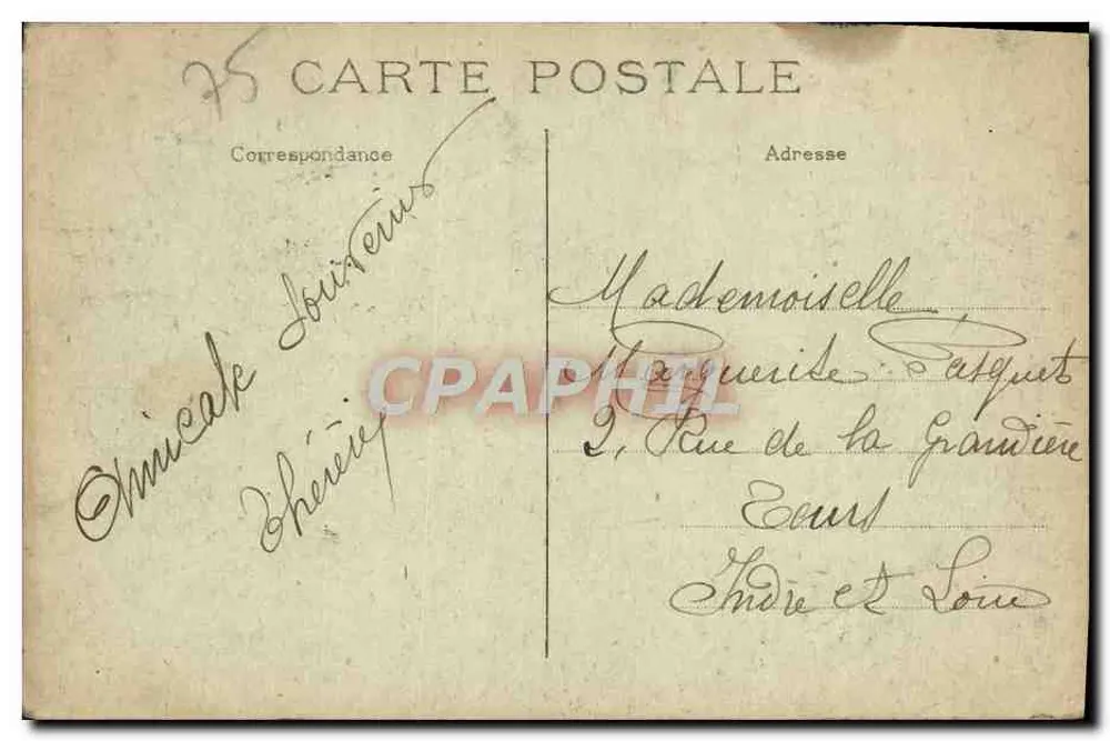 Paris - Place de la République — Antiga Place du Château d'eau, estátua da República por Morice — J.H. editor - Verso