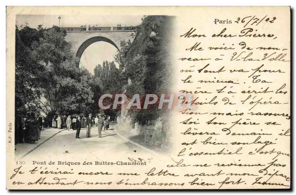 Ponte de Tijolos das Buttes-Chaumont — Paris — B.N.F. Paris n°130 - Frente