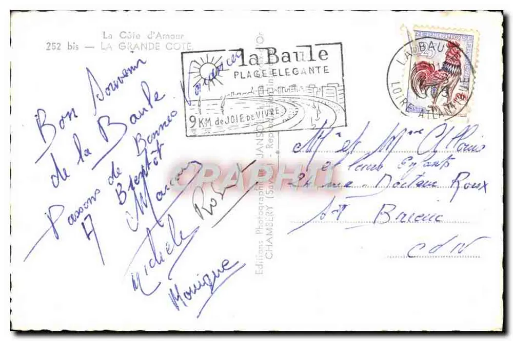 Ondas sobre os rochedos — La Baule — Janssot - Verso