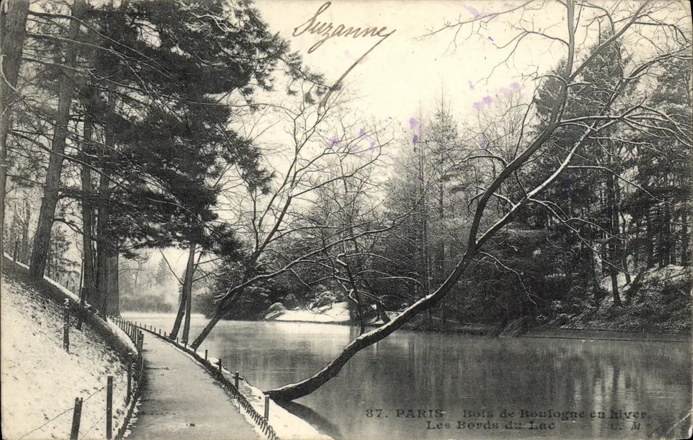 Bois de Boulogne im Winter — Die Ufer des Sees — Verlag U. M. — n° 87 - Vorderseite