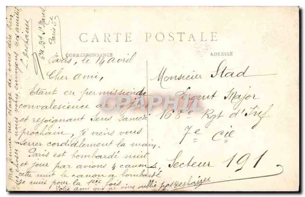 PARIS — Les Invalides — Grabmal von Napoleon I — C.M. n°264 - Rückseite