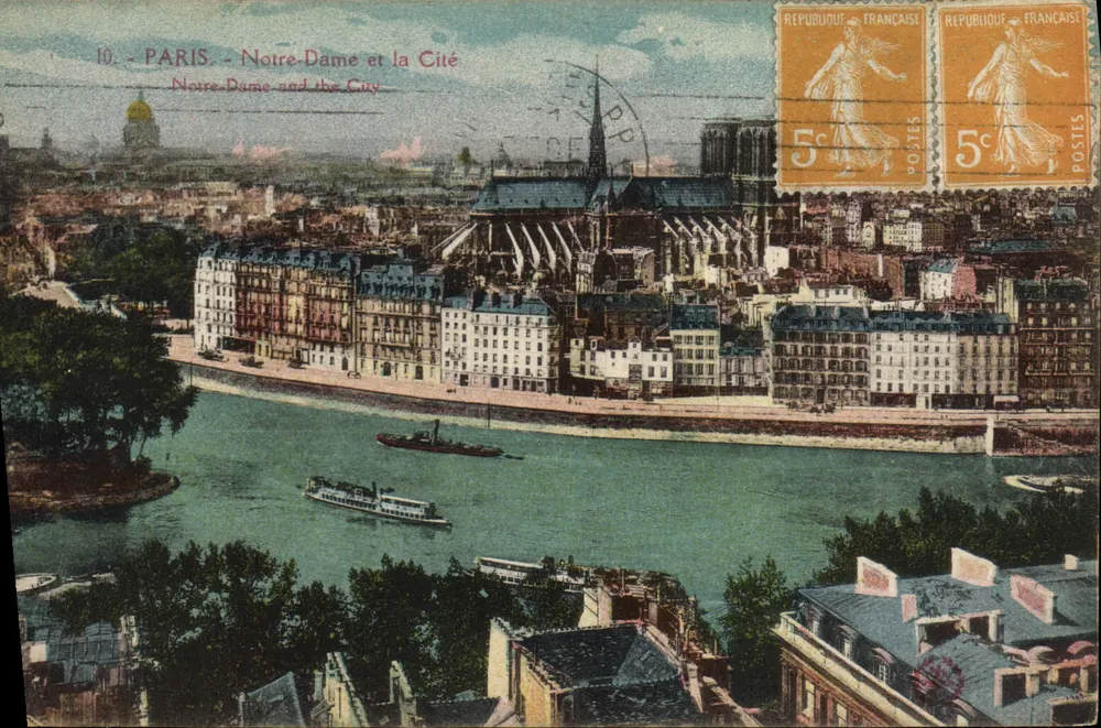 Paris - Notre-Dame e a Cité — Imp. fot. L'Abéille, Paris, n°10 - Frente