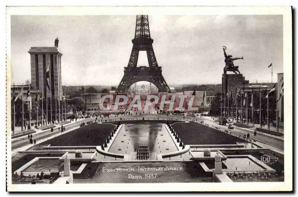 Vista general del Trocadéro — Exposición Internacional de París 1937 — H. CHIPAUT, Boulogne-sur-Seine - Anverso