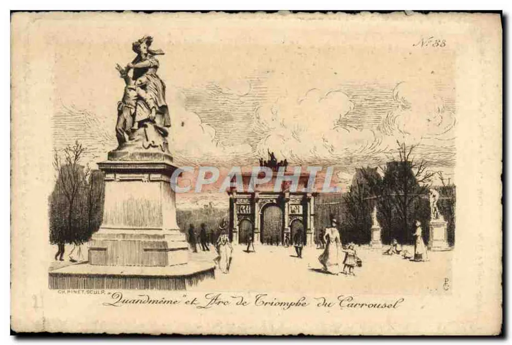 Estátua da Quadrilha e Arco do Triunfo do Carrousel — Ch. Pinet, N°88 - Frente