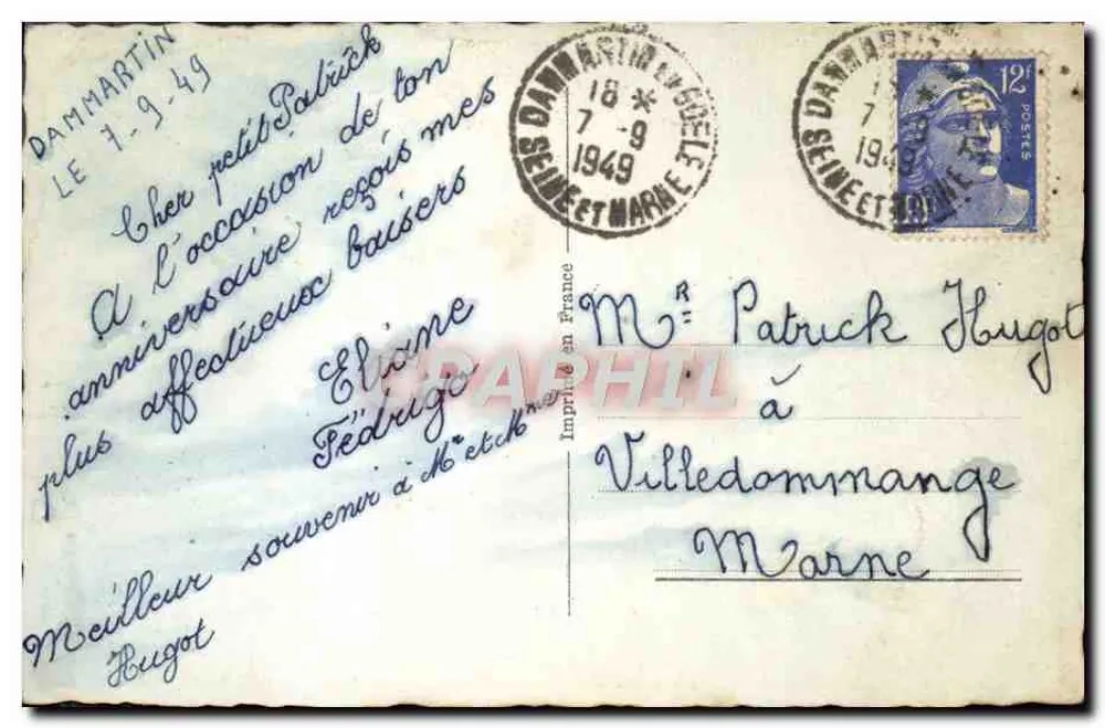Baby in einem Rosenkorb — Studiofoto — JC 761 - Rückseite