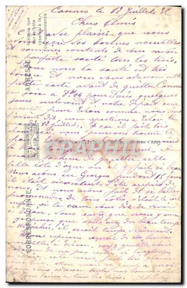 Monte-Carlo — Vue Générale prise de Monaco — LL. n° 164 - Verso