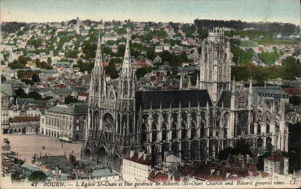Rouen — Kirche St-Ouen und allgemeiner Blick auf Bihorel — LL - Vorderseite