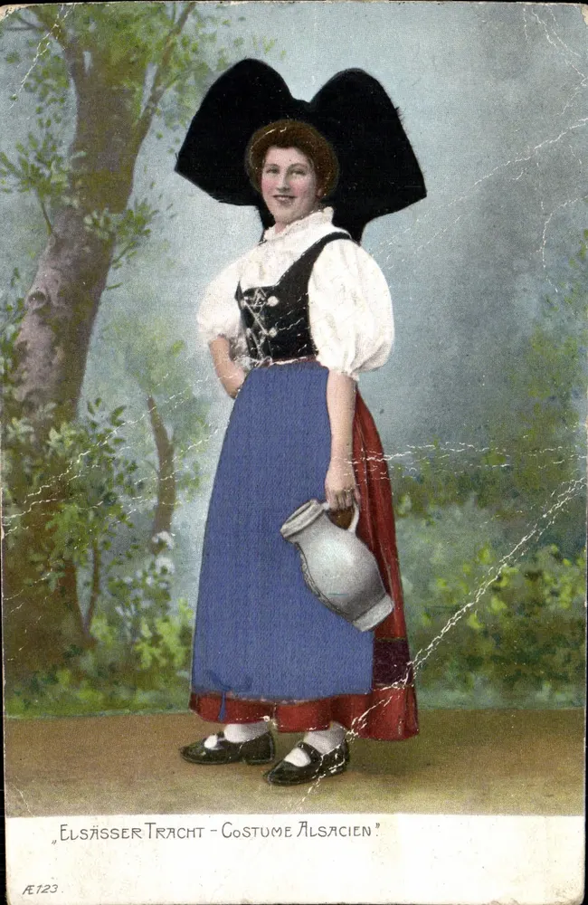 Traje alsaciano — Elsässer Tracht — editor AE123 - Frente