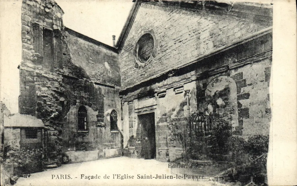 Paris - Fassade der Kirche Saint-Julien-le-Pauvre — Edition A. Le - Vorderseite