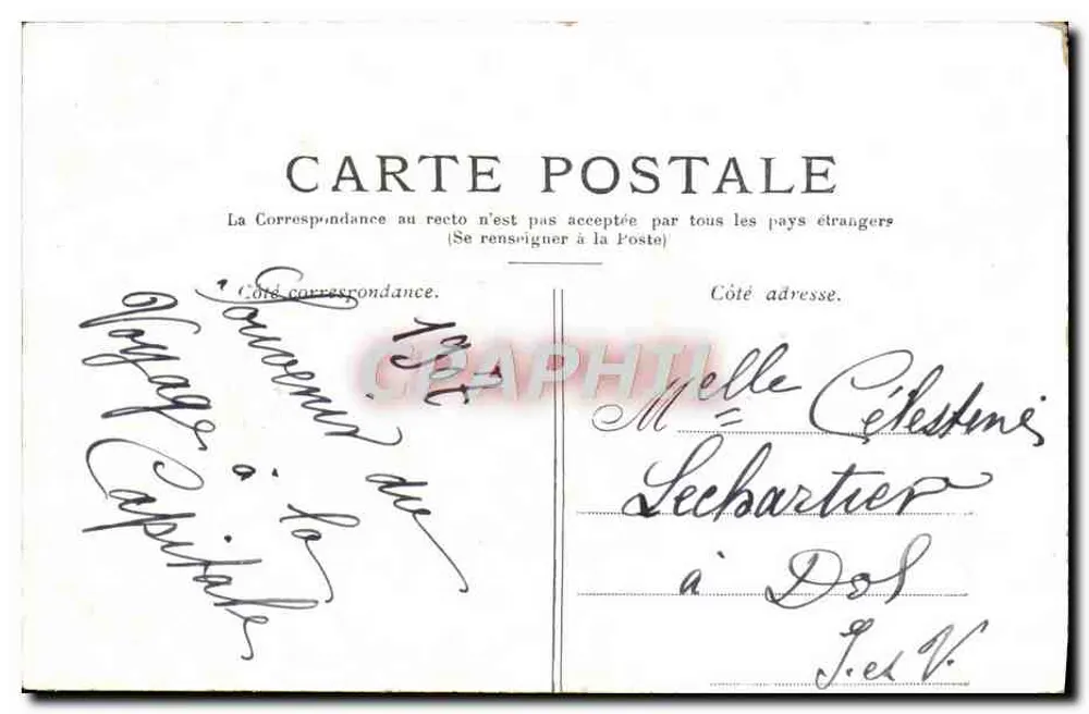 Paris — A Estátua da República — Editor não identificado, número de série não visível - Verso