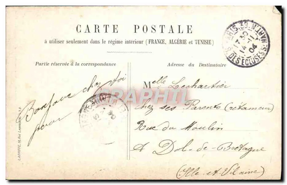 Tour Eiffel — vue depuis la Seine — éditeur LAROFFE, n°29 - Verso