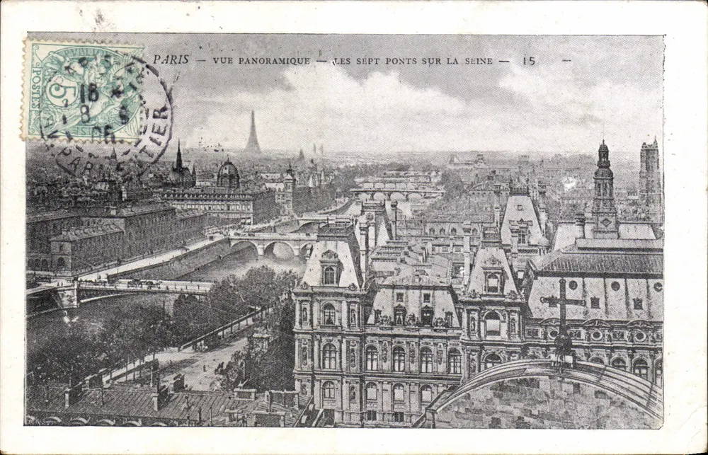 Paris — Vue panoramique — Les sept ponts sur la Seine — 15 — Éditeur : Paris-Tier - Recto