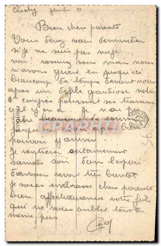 Parigi - Giardino del Luxembourg — vista del palazzo e delle statue — editore Génié - Verso