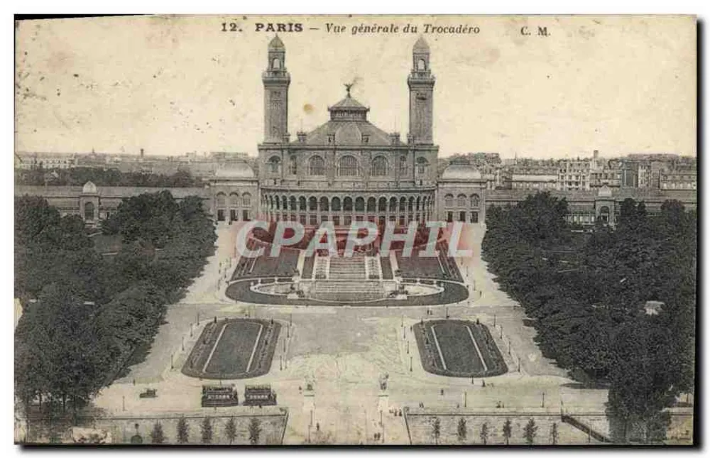 Paris — Vue générale du Trocadéro — C.M. - Frente