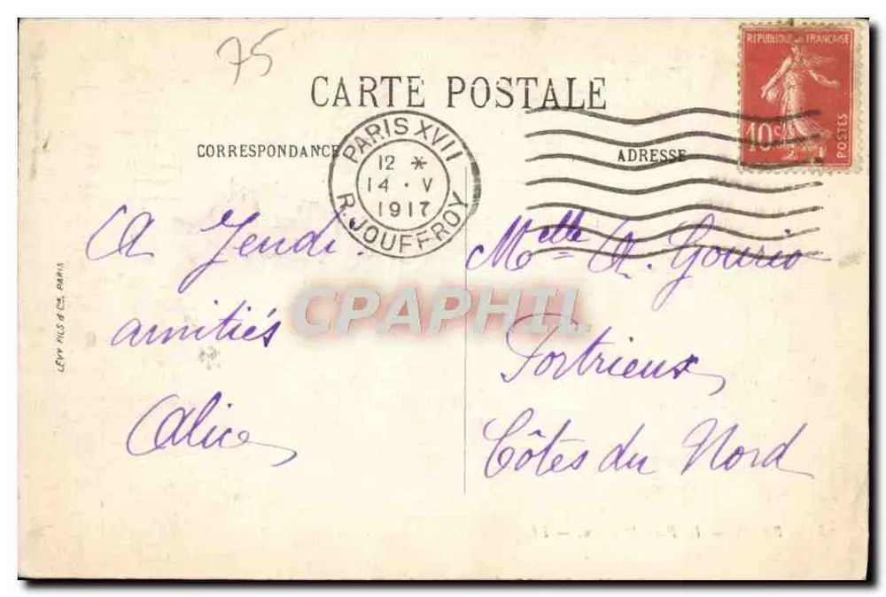 Paris — O Parc Monceau — LL. — n°251 - Verso