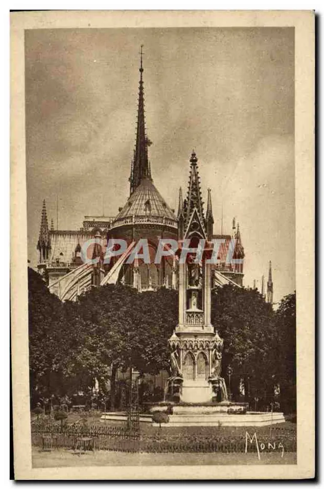 Catedral de Nossa Senhora — Fonte do Square de l'Archevêché — éd. Éditions d'art MOVA, n°39 - Frente