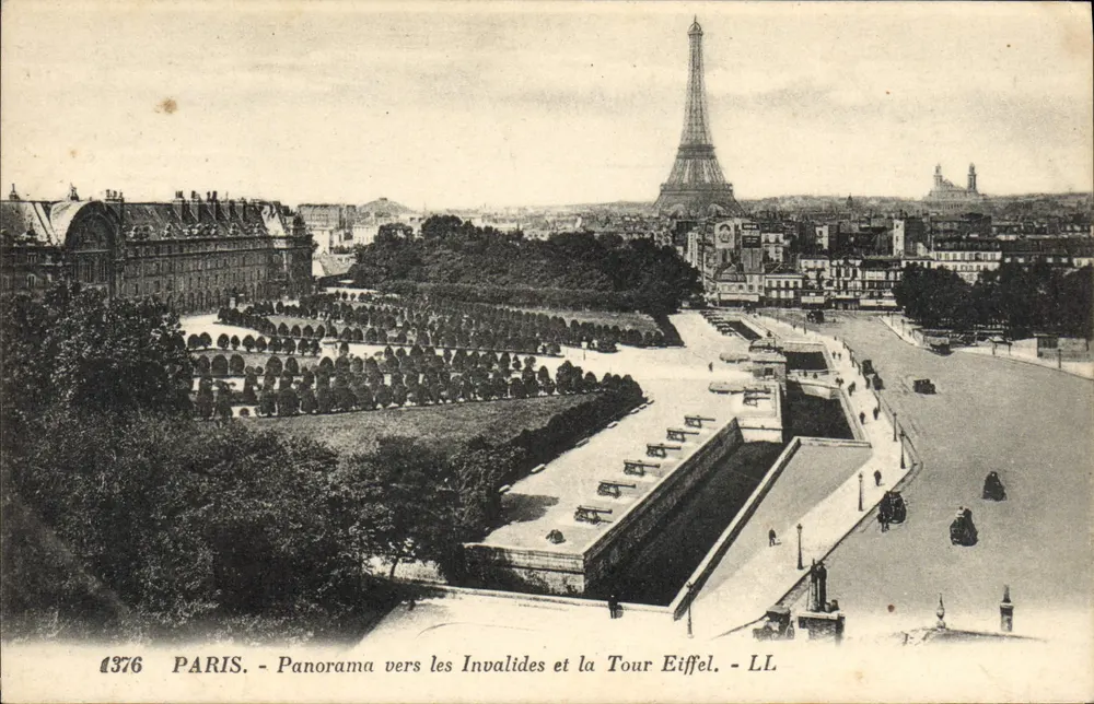 Paris - Panorama in Richtung Invalides und Eiffelturm - LL - Vorderseite