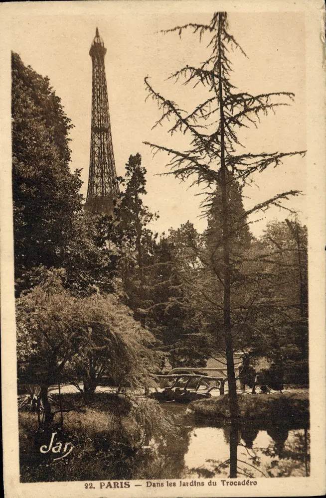Paris — Dans les Jardins du Trocadéro — éditeur Jar, n° 22 - Vorderseite