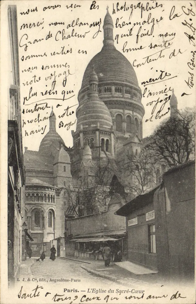 Paris — A Igreja do Sagrado Coração — L. J. & Cie, Angoulême-Paris - Frente
