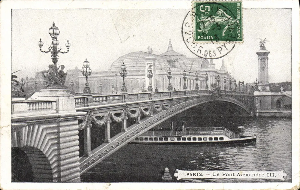 Paris — Le Pont Alexandre III — éditeur imprimeur non visible, n° de série non lisible - Frente