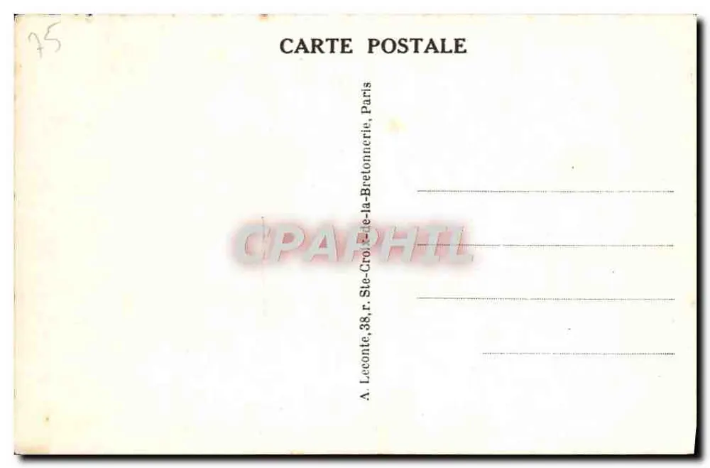 Paris - Perspectiva do Louvre - Editor A. Leconte, 38, r. Ste-Croix-de-la-Bretonnerie, Paris - Verso