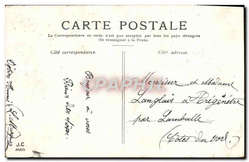 PARIS — La Colonne Vendôme — éditeur J.C. PARIS - Verso