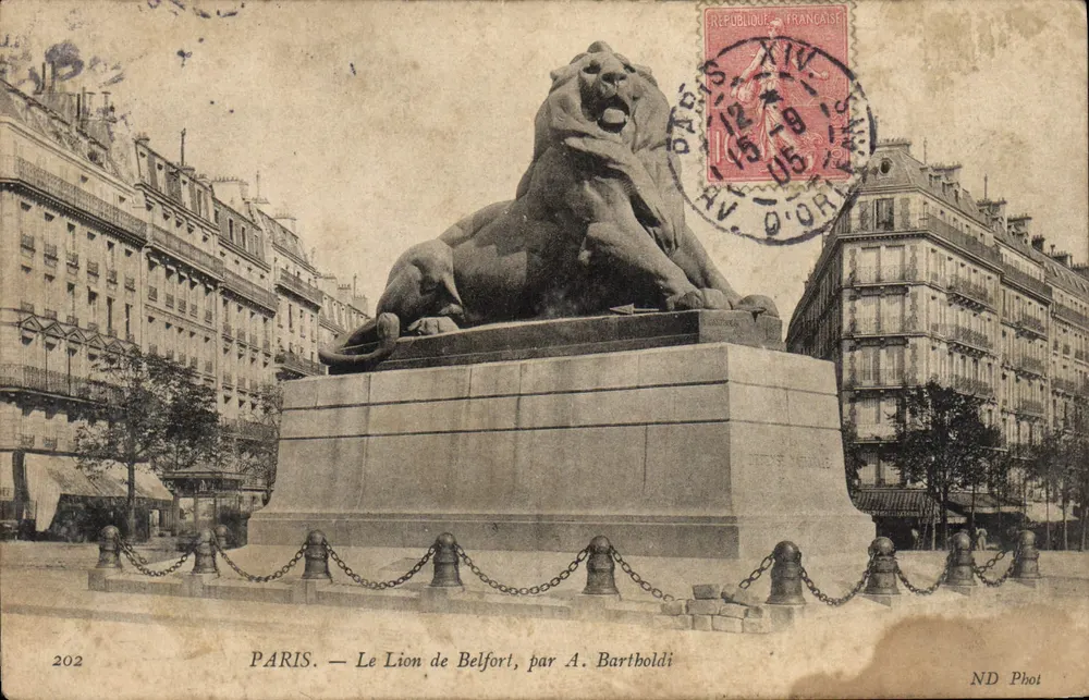 PARIS — Der Löwe von Belfort, von A. Bartholdi — ND Phot, n° 202 - Vorderseite