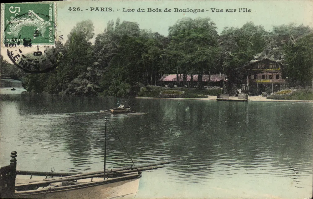 Paris - See des Bois de Boulogne - Blick auf die Insel - Vorderseite