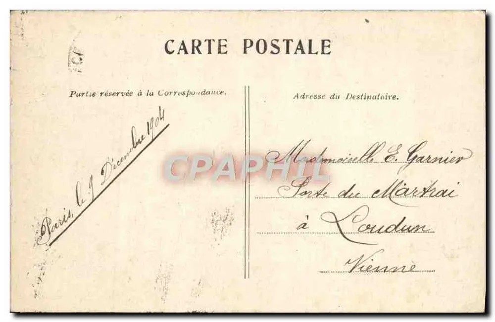 PARIS — O Ponte Alexandre III. — Editor não visível, número de série ilegível - Verso