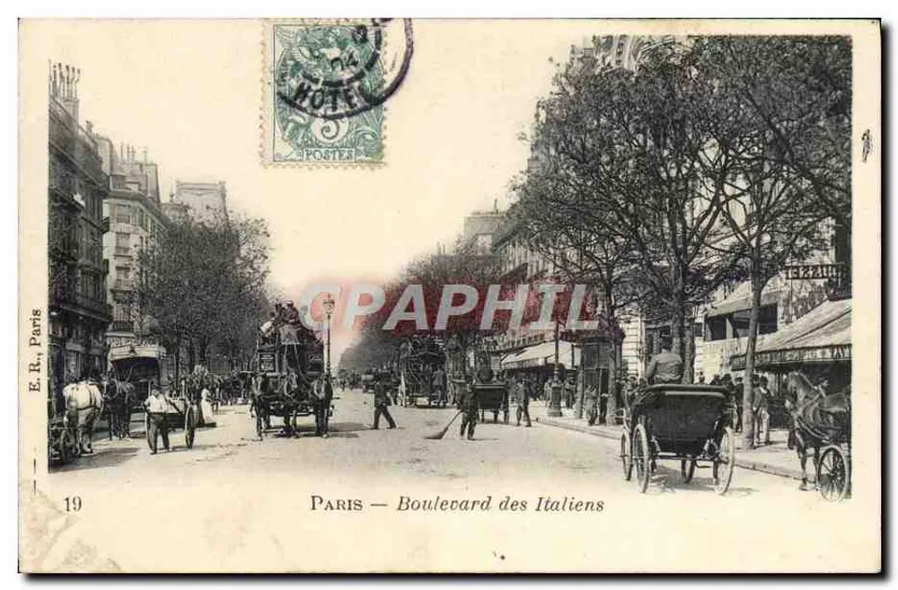 Parigi — Boulevard des Italiens — E.R., Parigi, n°19 - Recto
