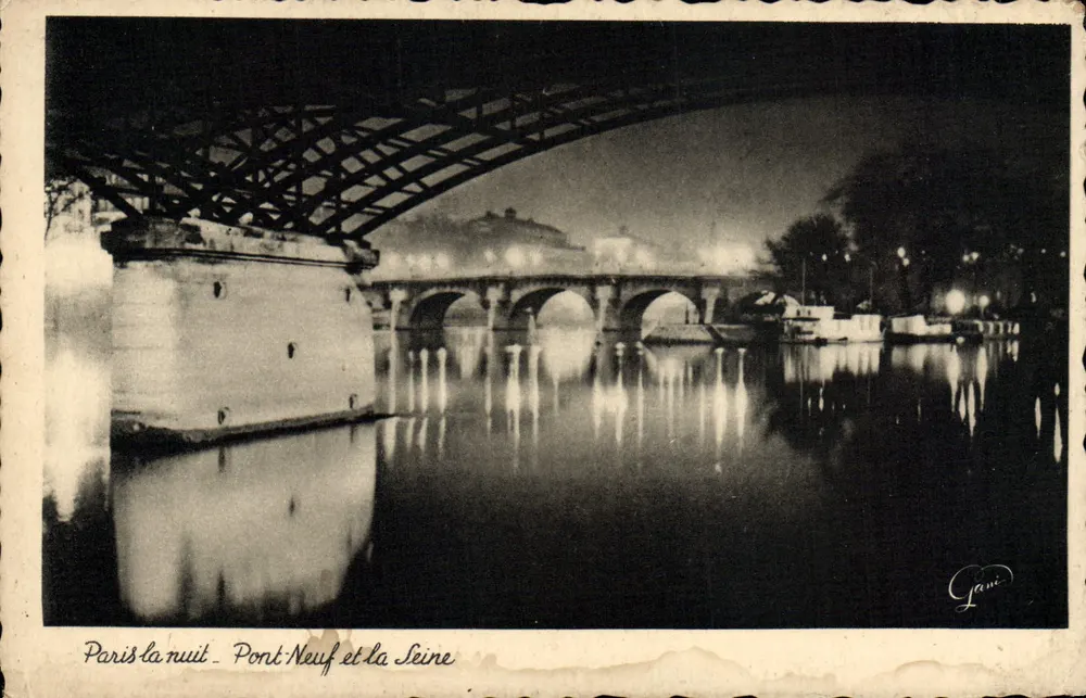 Paris nachts — Pont Neuf und die Seine — Gani - Vorderseite