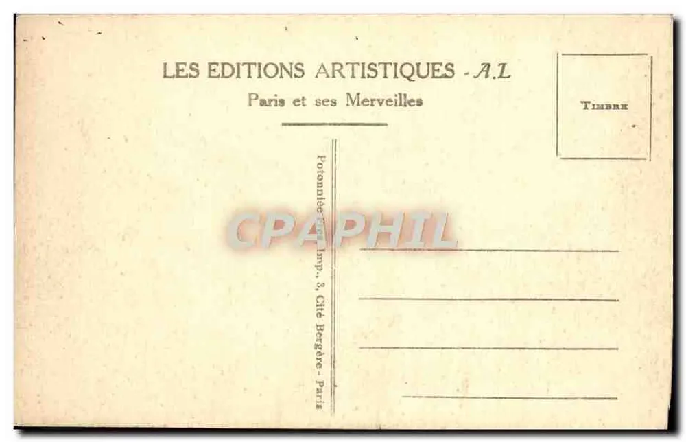 PARIS - Panorama sobre a Seine — A.L. — Edições Artísticas - Verso