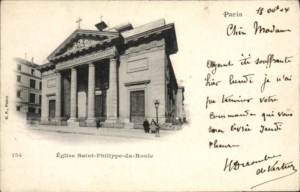 Igreja de São Filipe do Roule — Paris — B.F. Paris n°154 - Frente