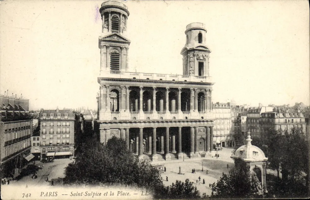 PARIS — Saint-Sulpice e a Praça — LL, n° 742 - Frente