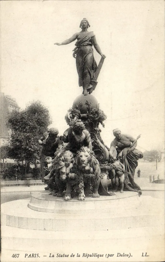 Parigi — La Statua della Repubblica (di Dalou) — LL, n° 467 - Recto