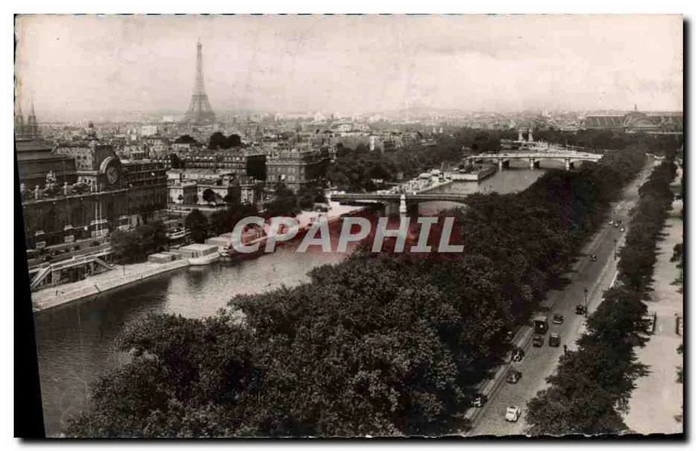 Vista da Vale da Sena em direção à Torre Eiffel — Edições do Globo - Frente