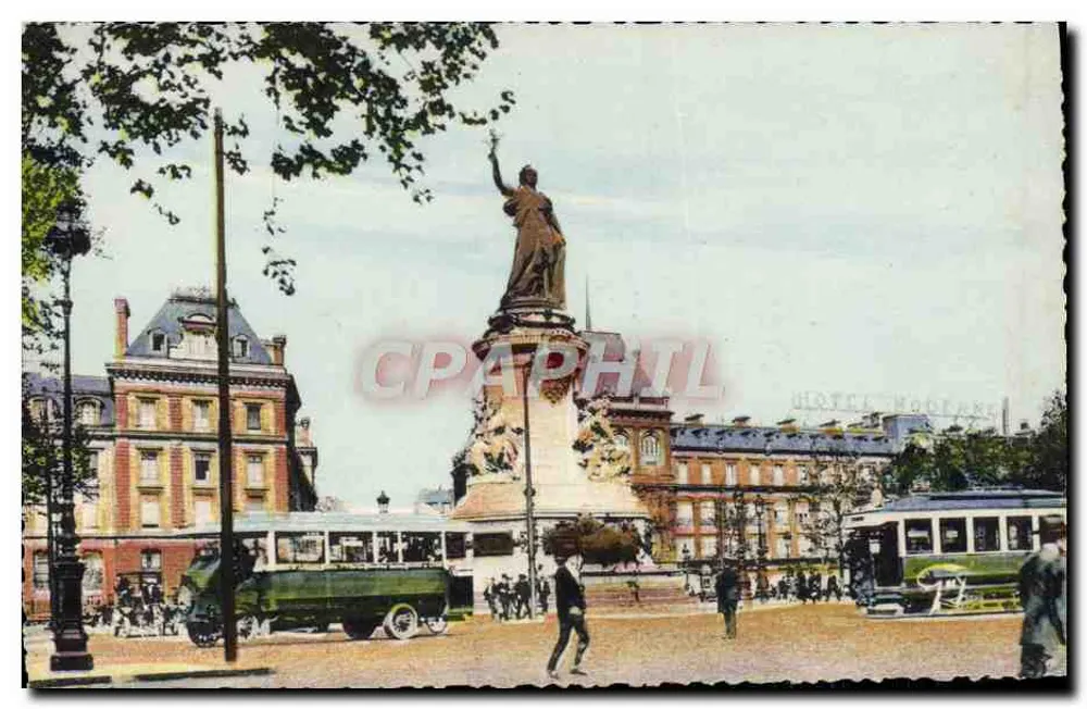 Place de la République — Paris — editor A. Leconte, 38 rue Ste-Croix-de-la-Bretonnerie - Frente