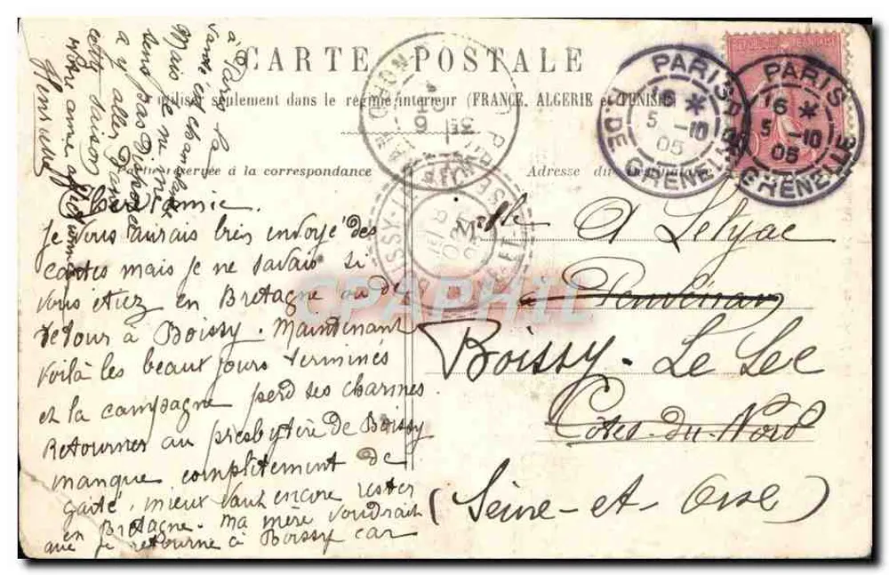 Rua de la Barre (Montmartre) — vista da basílica do Sagrado Coração — H. L. B30 - Verso