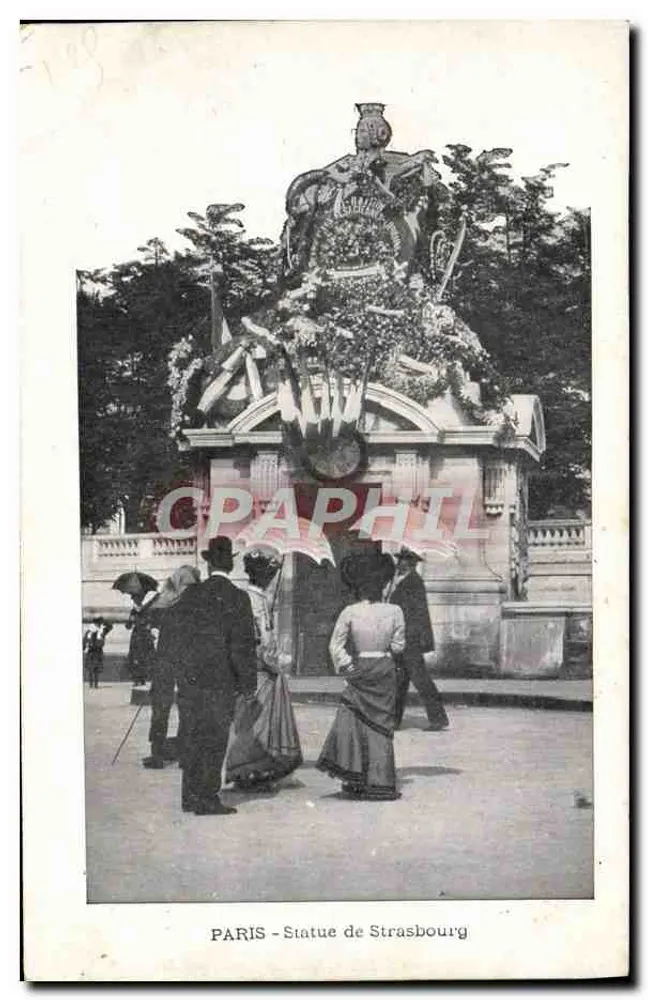 पेरिस - स्ट्रासबर्ग की प्रतिमा — प्रकाशक अदृश्य, श्रृंखला संख्या अपठ्य - आगे