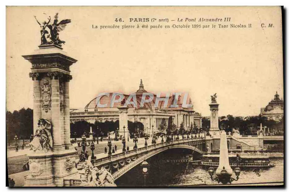 Paris (7e arrt) — O Ponte Alexandre III — C. M. n°46 - Frente