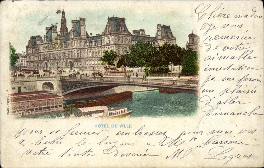 Hôtel de Ville — Paris — Carte Photo 17 - Frente