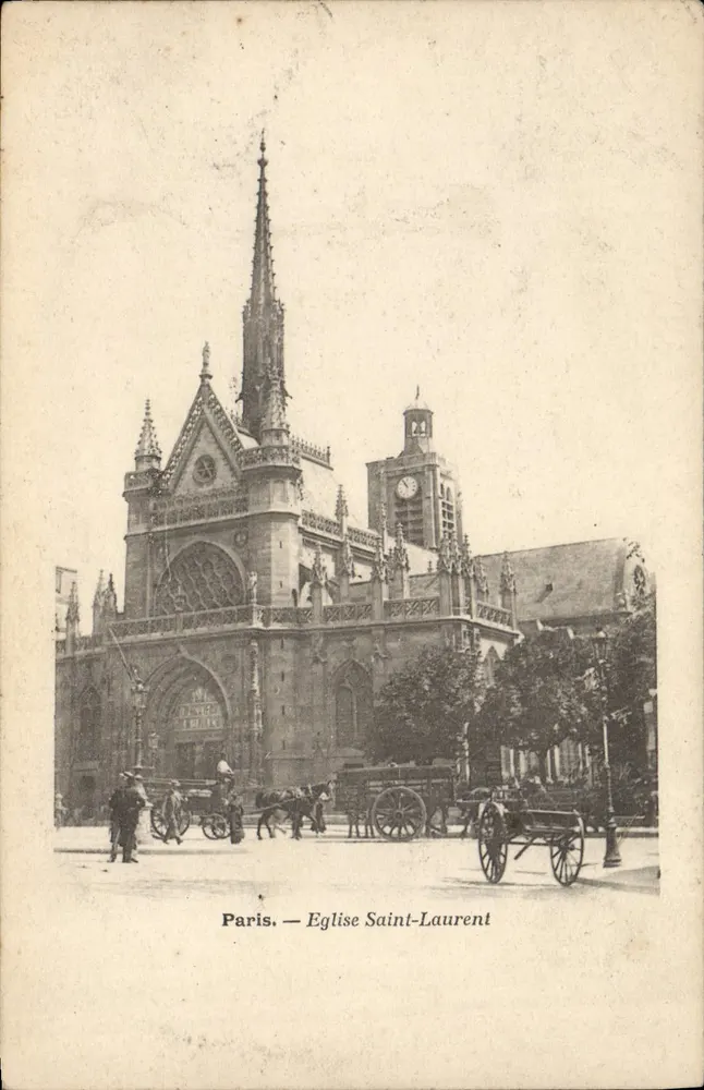 Paris — Igreja de Saint-Laurent — Editor não identificado, número de série não visível - Frente