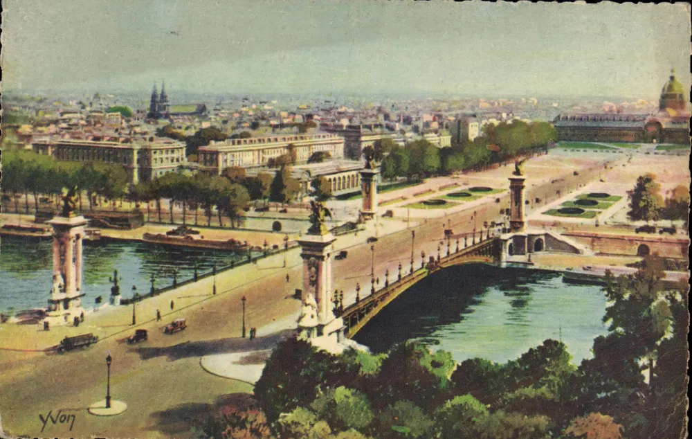 Paris — Die Brücke Alexandre III und die Esplanade des Invaliden — Éditions d'Art YVON - Vorderseite